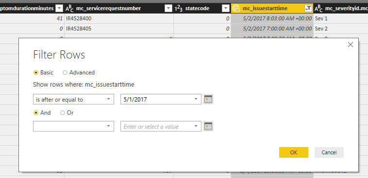 Solved: Query Editor date filtering - Microsoft Fabric Community