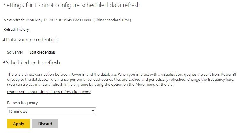 Cannot configure scheduled data refresh_1.jpg