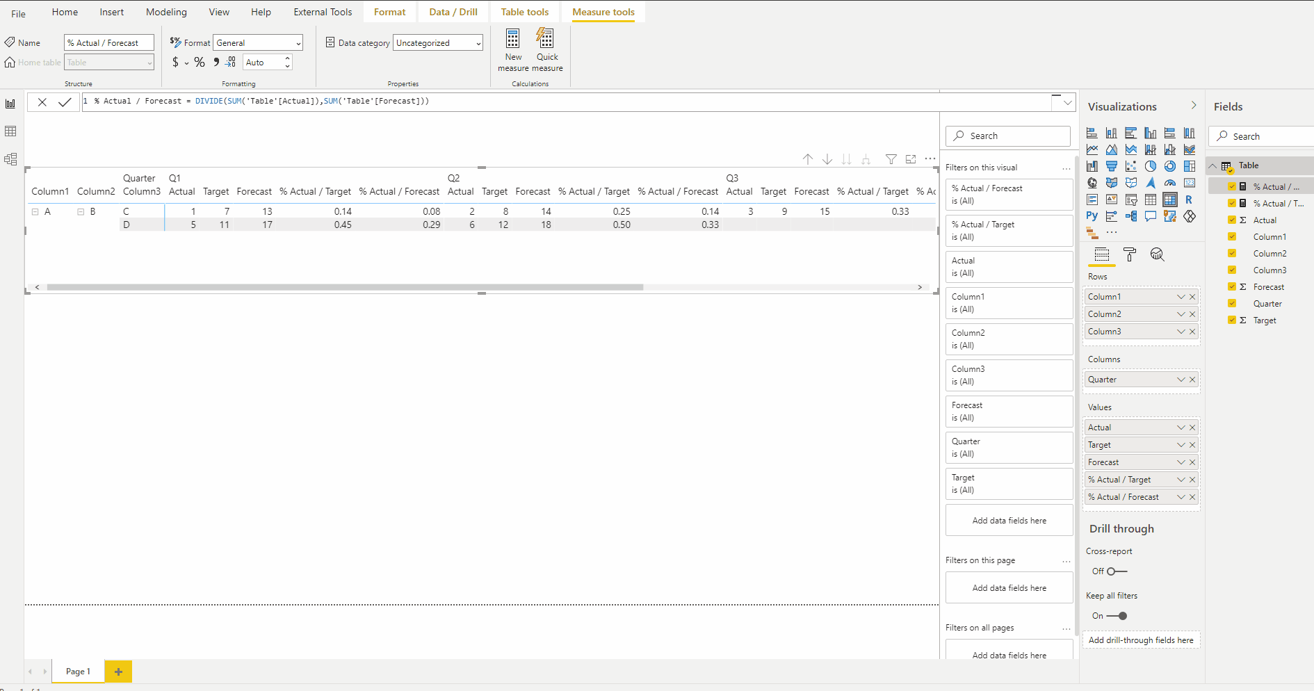 Solved: Matrix table with columns grouped by quarter - Microsoft Fabric ...