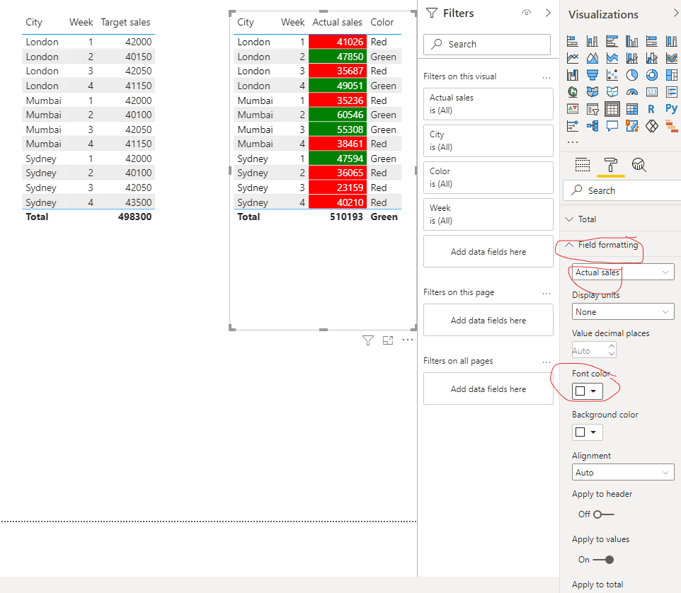Solved: Conditional formatting on columns from different t ...