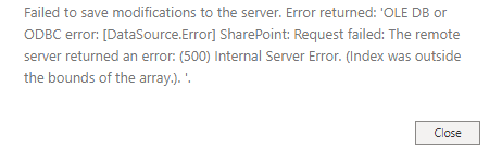 SharePoint Connection Error.PNG