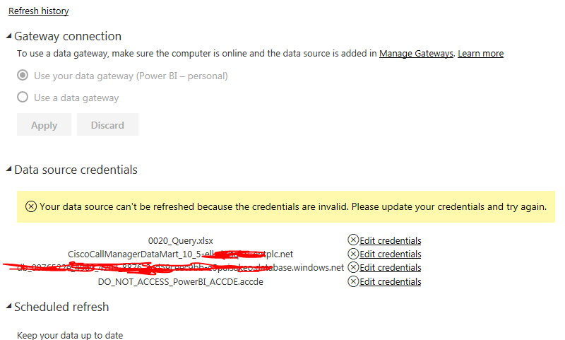 Cannot refresh via Gateway when on premise and clo... - Microsoft ...