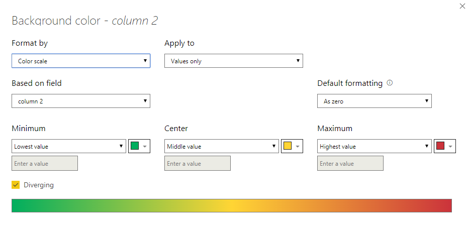 Solved: Background color conditional formatting - Microsoft Fabric ...