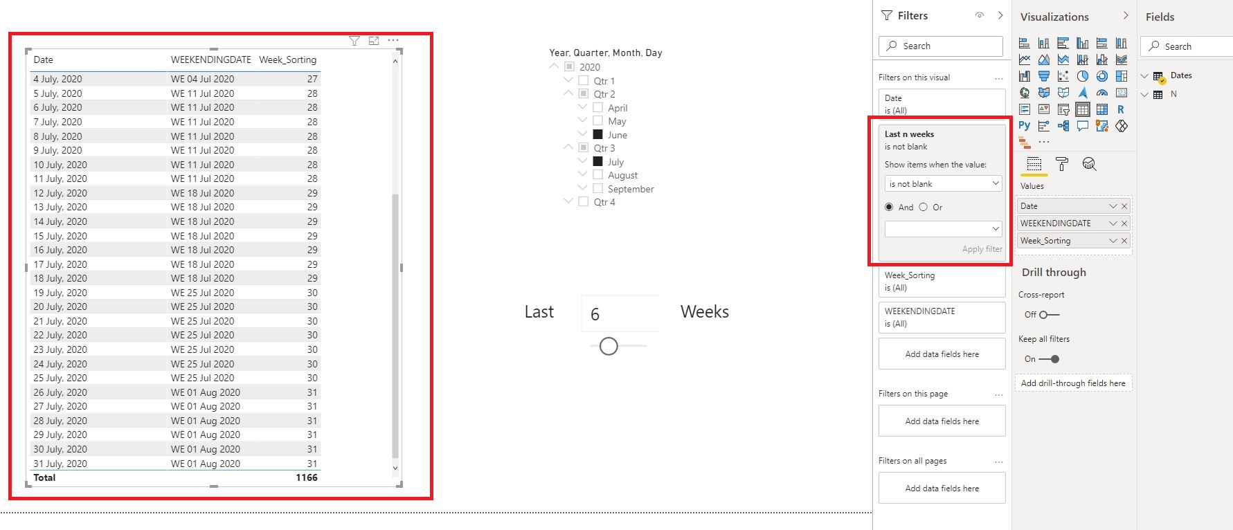 Solved: Filter last x Weeks - Microsoft Fabric Community
