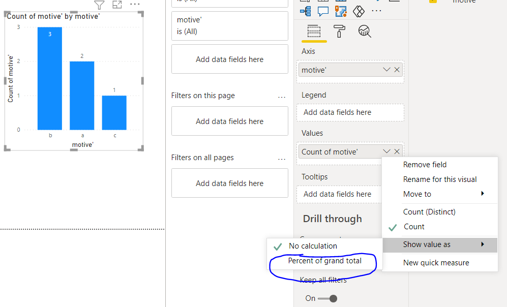 Solved: Show % of Total in bar chart - Microsoft Fabric Community