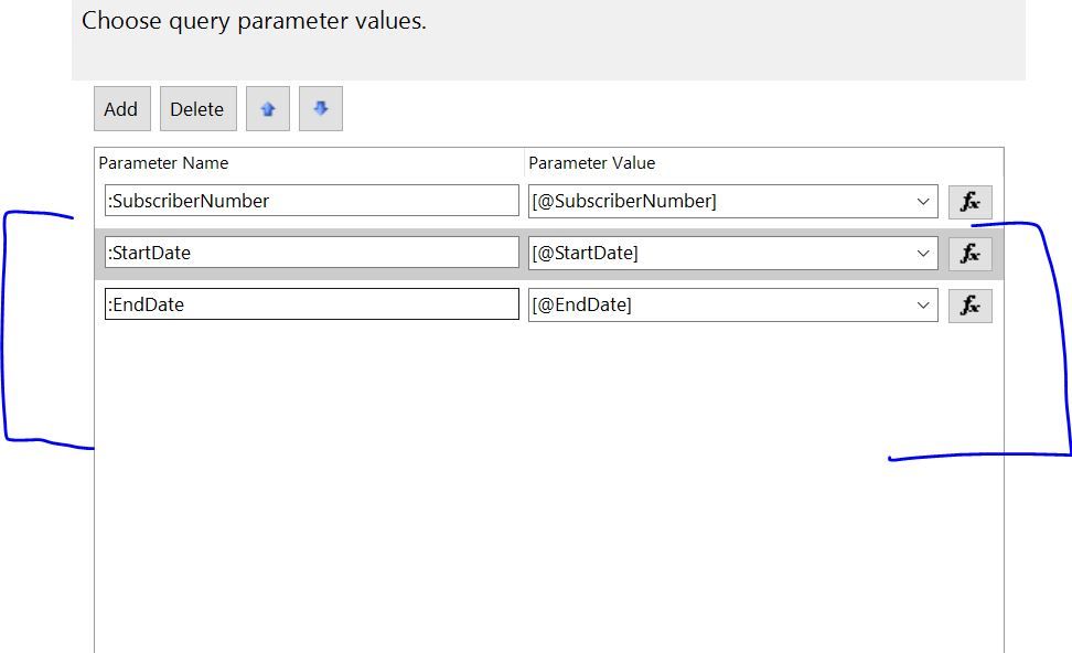 From the same date format I have made the parameters Start Date and End Date.