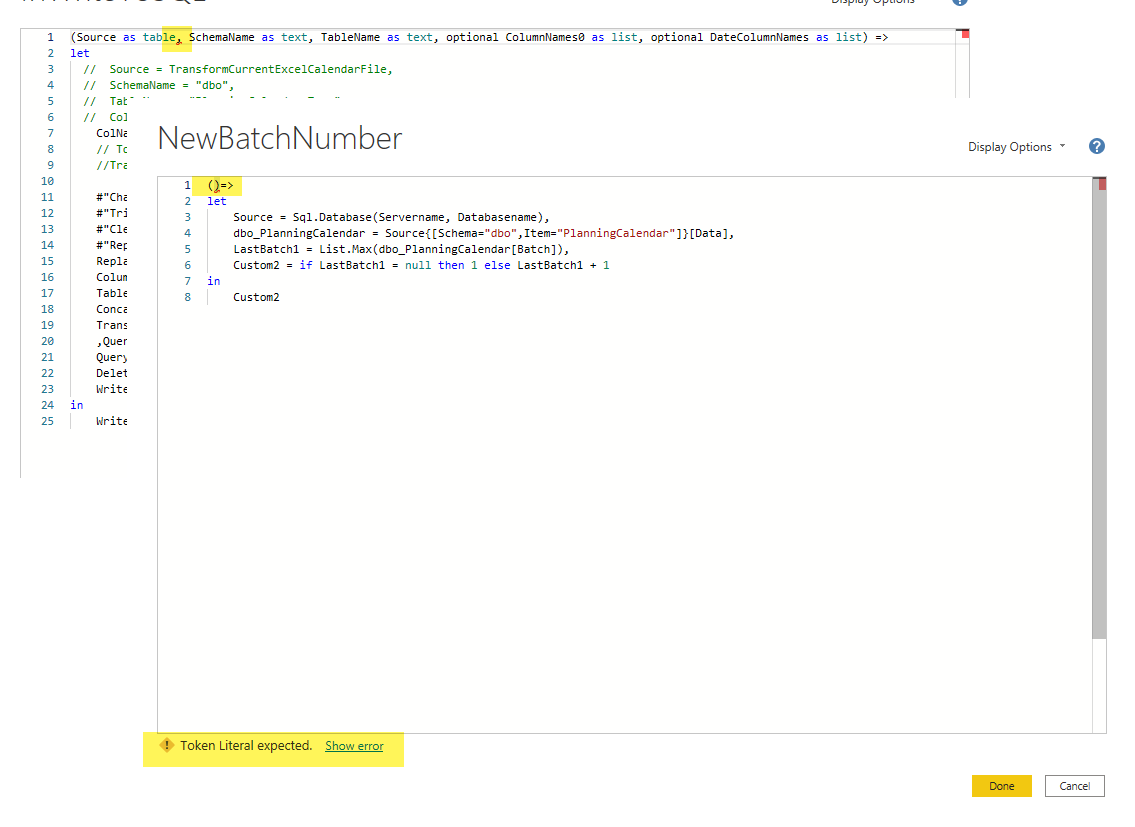 Query editor shows errors for valid code - Microsoft Fabric Community