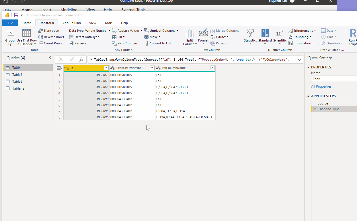 Solved: Combine Rows - Microsoft Fabric Community