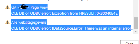 Google Analytics error after refreshing - Microsoft Fabric Community