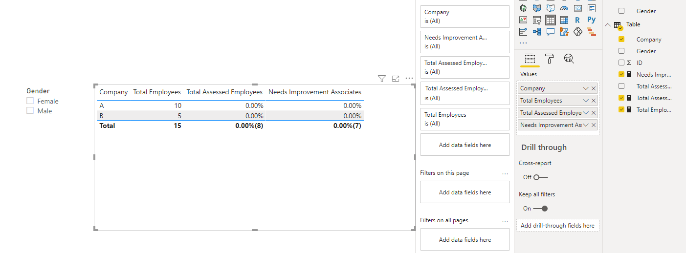Solved: Calculation in table changes based on value select ...