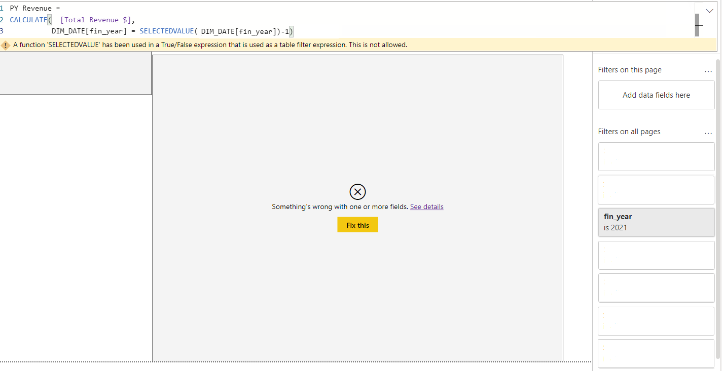 Solved: Formula issue - SELECTEDVALUE - Microsoft Fabric Community