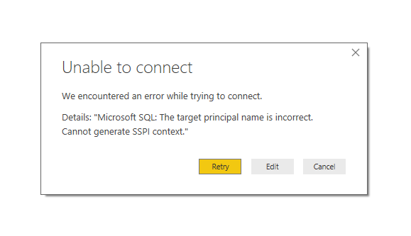Cannot Connect To Sql 'The Target Principal Name I... - Microsoft Fabric  Community