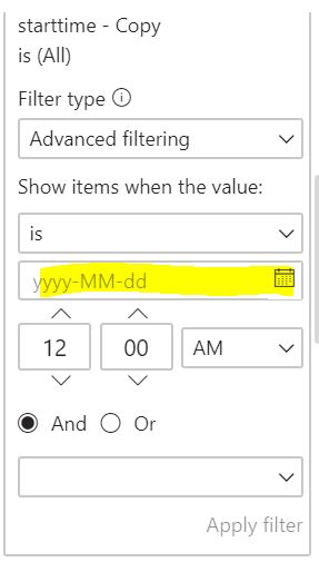 Solved: Filter on time but not date - Microsoft Fabric Community