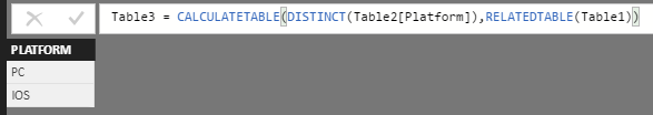 Solved: Need to create a Calculated table based off of two ...