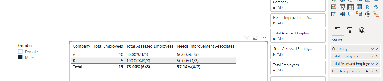 Solved: Calculation in table changes based on value select ...