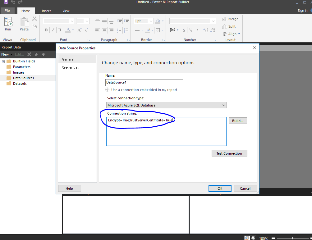 Data Source Connection Properties, Azure SQL quest... - Microsoft ...