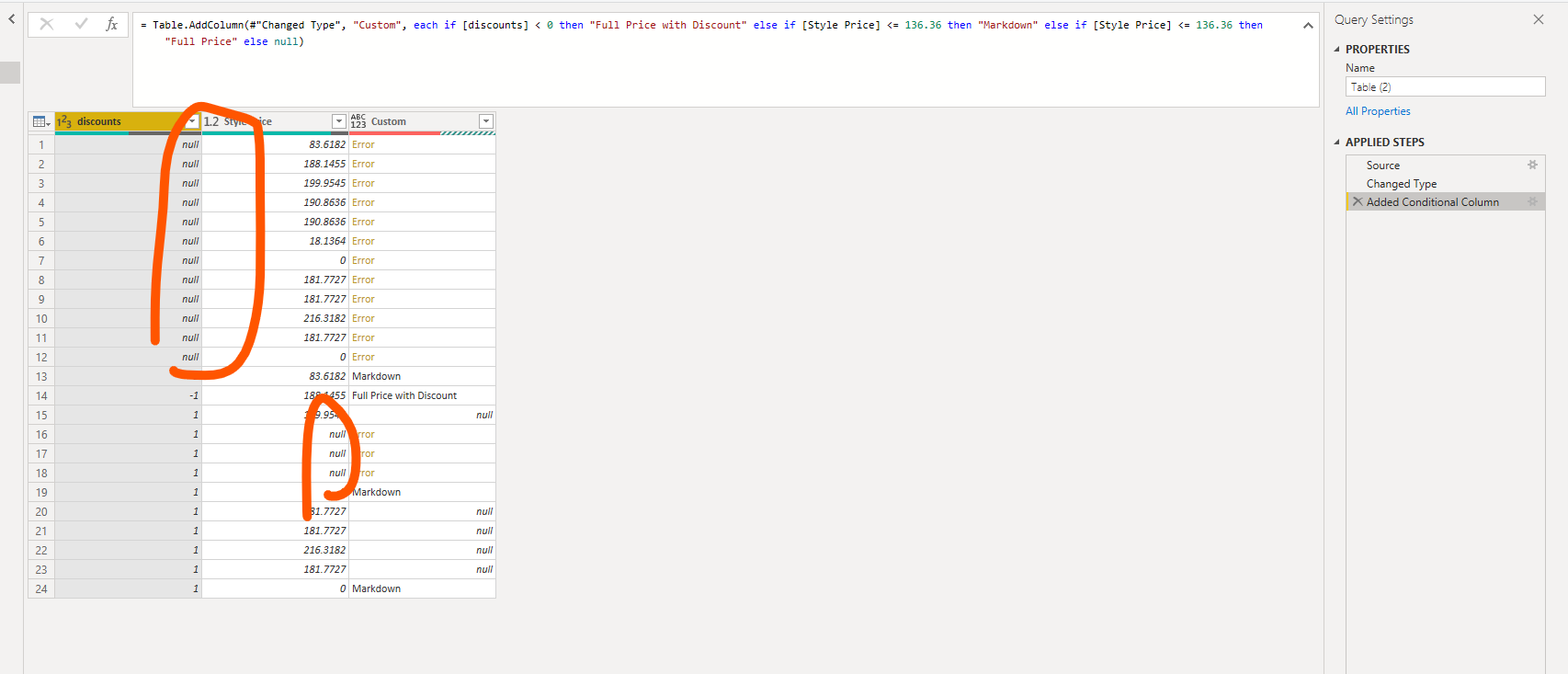 Solved: Conditional column didn't works - Microsoft Fabric Community