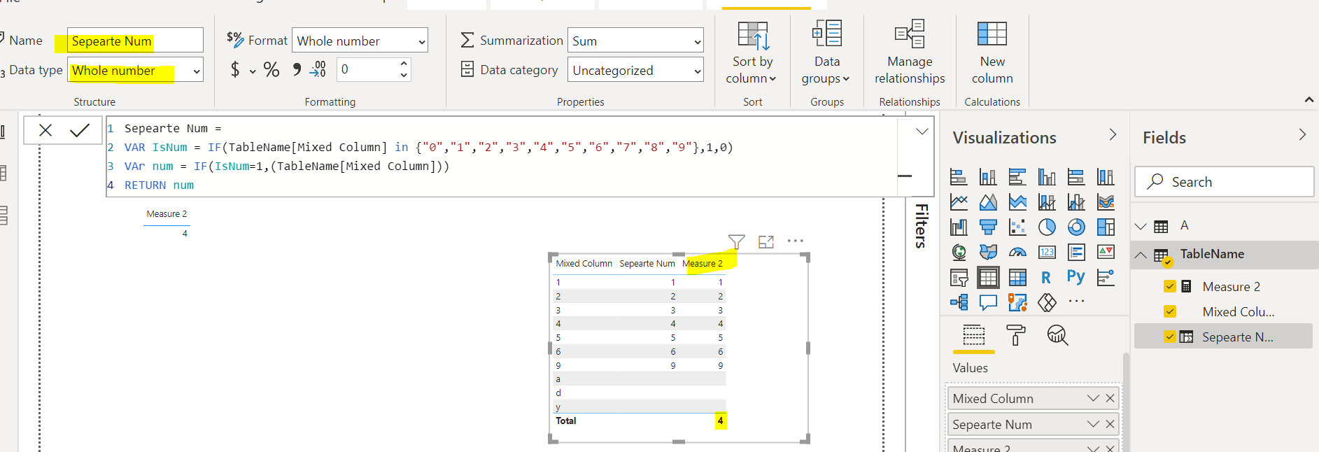 Solved: Calcuating average for a numerical + text mixed co ...