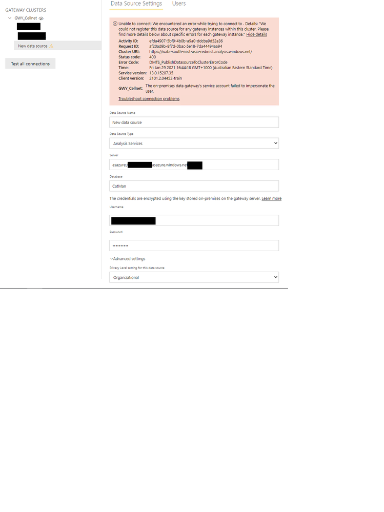 Error when adding AAS datasource to GWY_Cellnet OnPrem Data Gateway