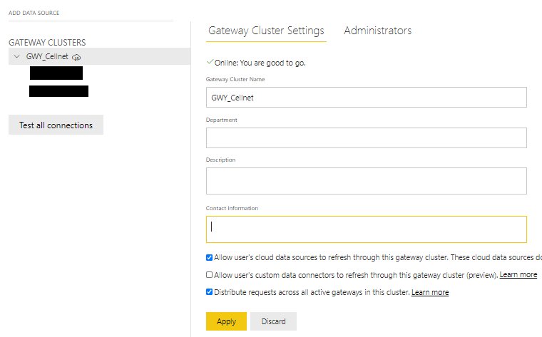 The new "Azure Gateway" (CCASGATEWAY-SEA) does not appear in the Gateway Cluster Settings