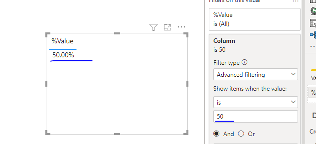 Solved: Can we filter a % column without using % - Microsoft Fabric ...