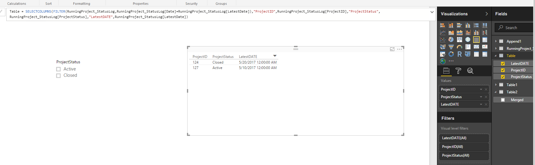 Solved: Current Status of Projects - Microsoft Fabric Community
