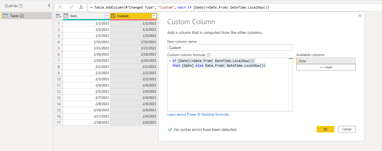 Solved: Custom Column Query - Microsoft Fabric Community