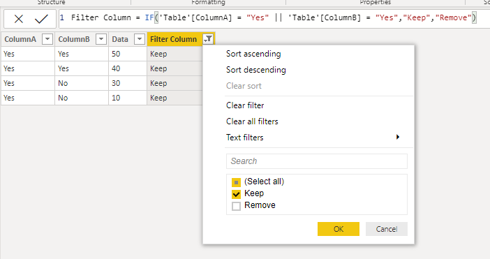 Filtering based on two calculated columns using OR - Microsoft Fabric ...