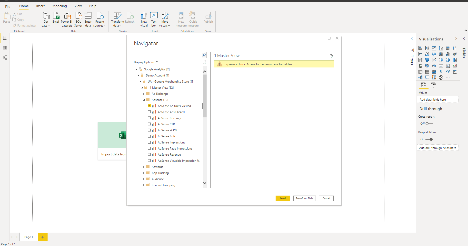 Expression Error - Google Analytics - Microsoft Fabric Community
