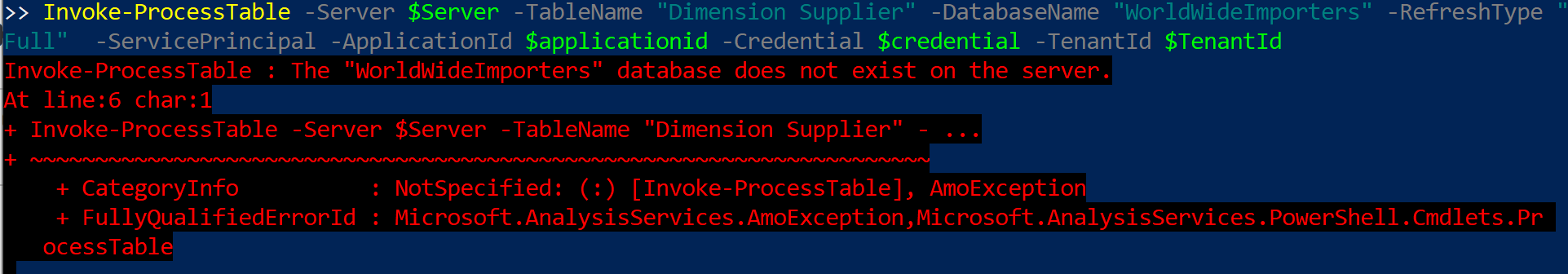 Error refreshing Power BI dataset using Service Pr... - Microsoft ...