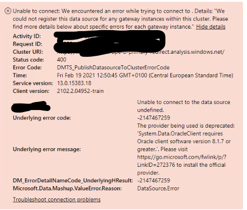 Solved: Oracle database gateway error - Microsoft Fabric Community