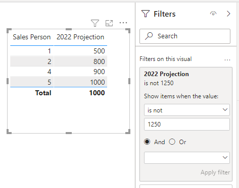 Filter on field Values - Microsoft Fabric Community