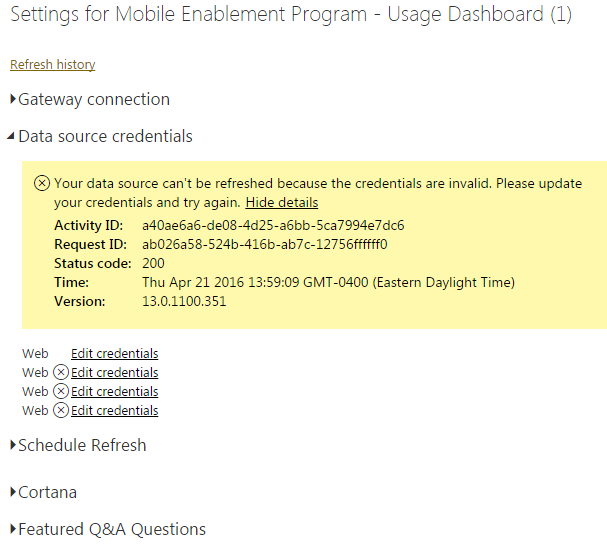Connection to Data Source not working while Schedu... - Microsoft ...