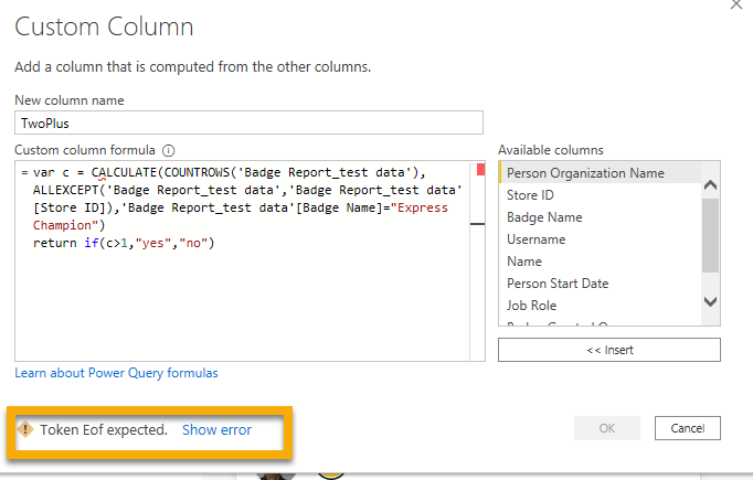 Solved: How to create column or new table to show list of ...