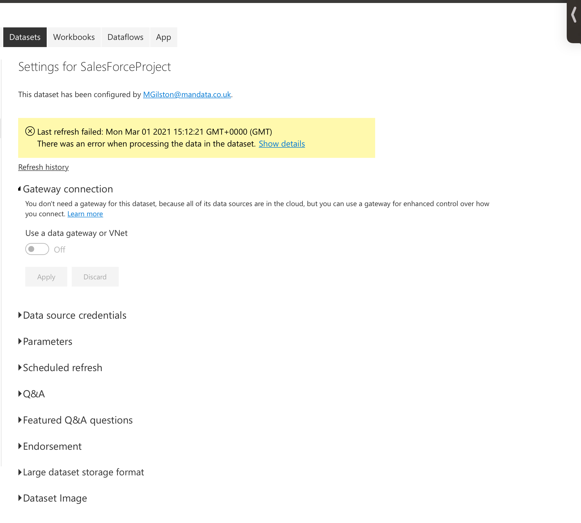 Failed To Load Data Scheduled Refresh - Privacy Se... - Microsoft ...