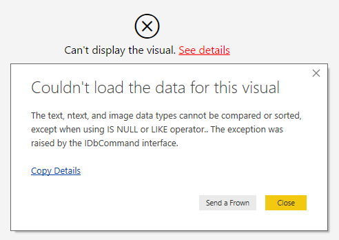 Can't display the visual - text - Microsoft Fabric Community