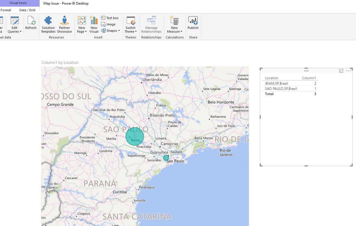 Solved: Visual MAP not working - Microsoft Fabric Community