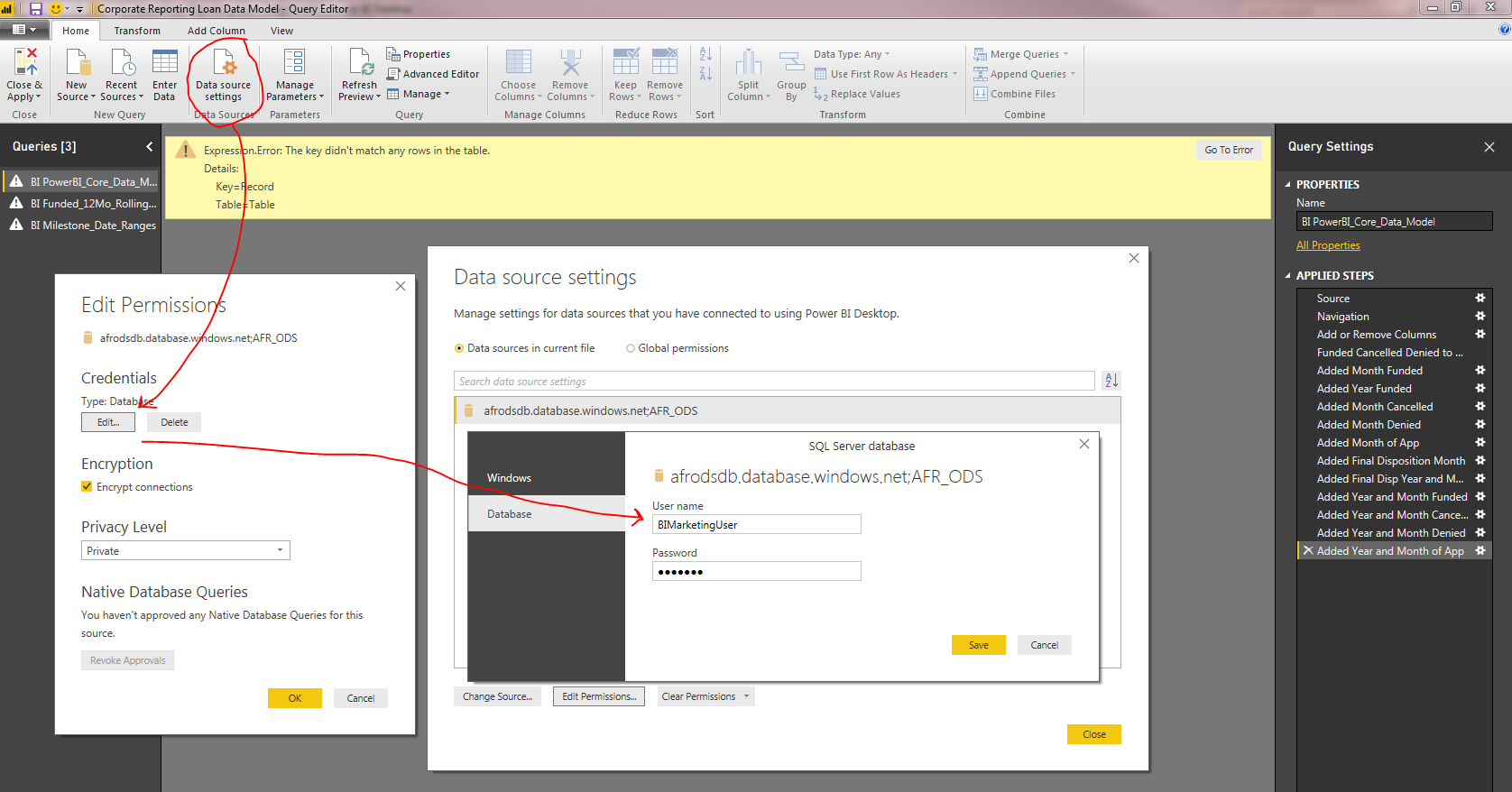 Power BI Database Credentials shared across PBIX f... - Microsoft ...