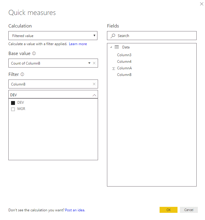 DEV measure