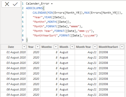 Solved: Calender table issue - Microsoft Fabric Community
