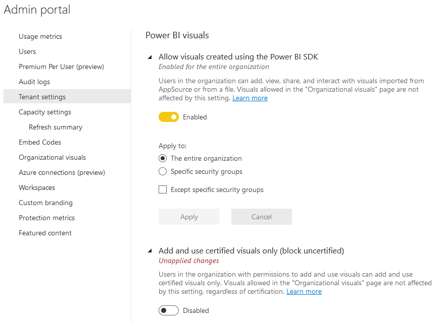 Solved: DA-100_Manage Power BI visuals admin settings - Microsoft ...