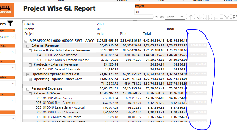How to remove shadow total values in matrix table - Microsoft Fabric ...