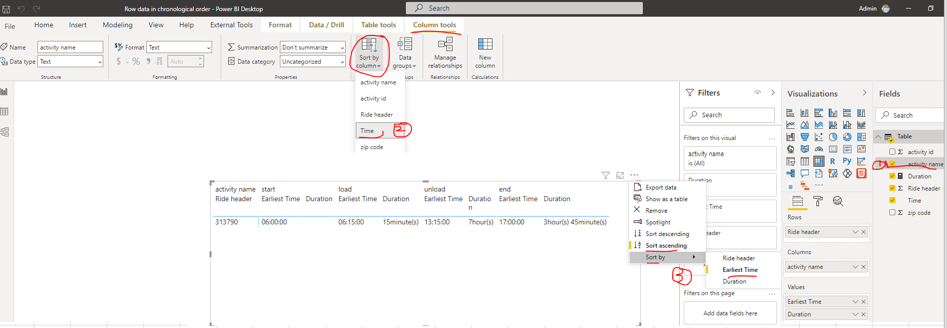 Solved: Row data in chronological order - Microsoft Fabric Community