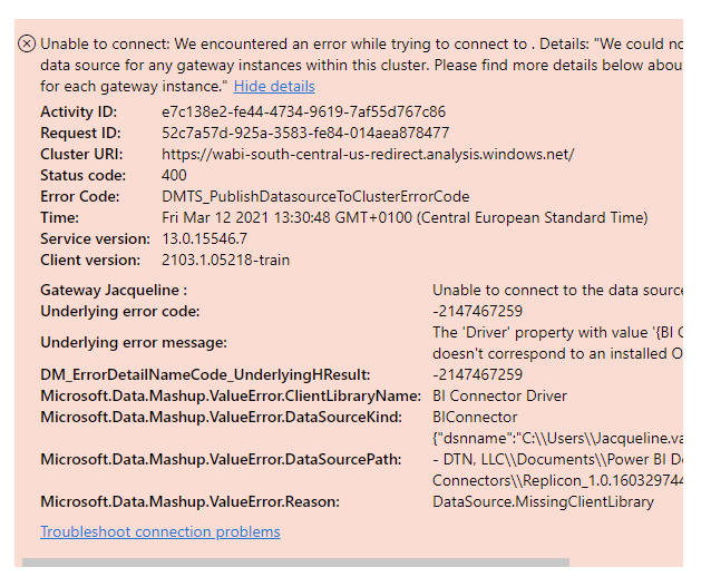 Gateway problem - Microsoft Fabric Community