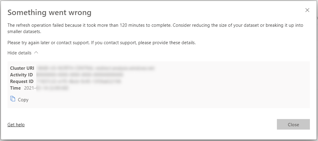 Power BI Dataset Won't Refresh Due To Failed Attem... - Microsoft ...