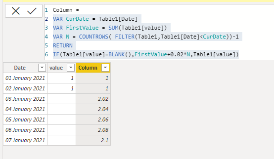 Solved: increasing values measure dax - Microsoft Fabric Community