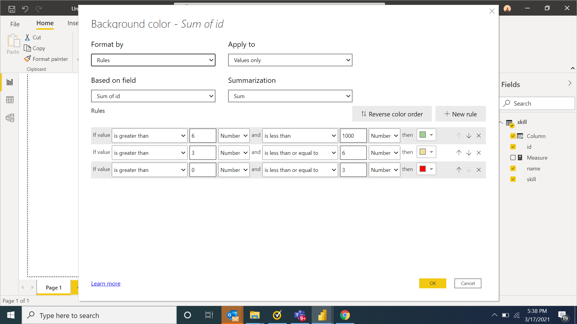 DAX Conditional Formtting - Color based on Number ... - Microsoft ...