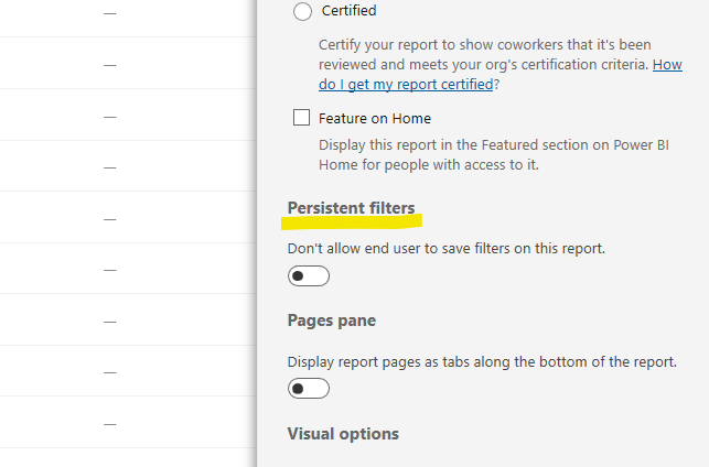 Solved: Re: Service remembering the filters - Microsoft Fabric Community