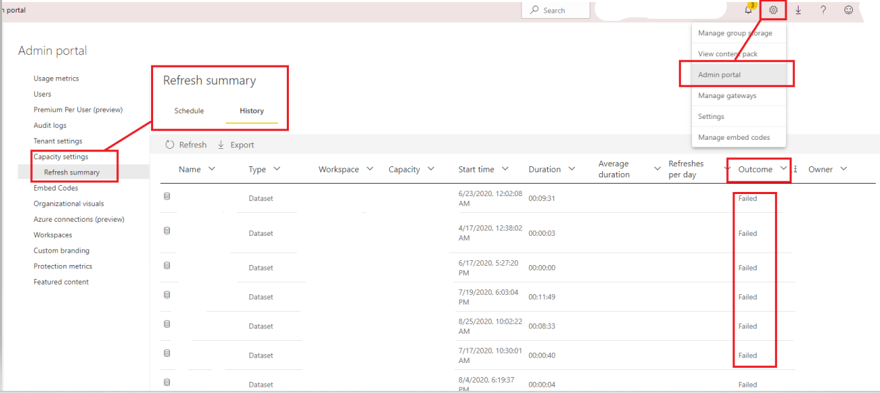 Solved: How to find Power BI reports with refresh errors? - Microsoft ...