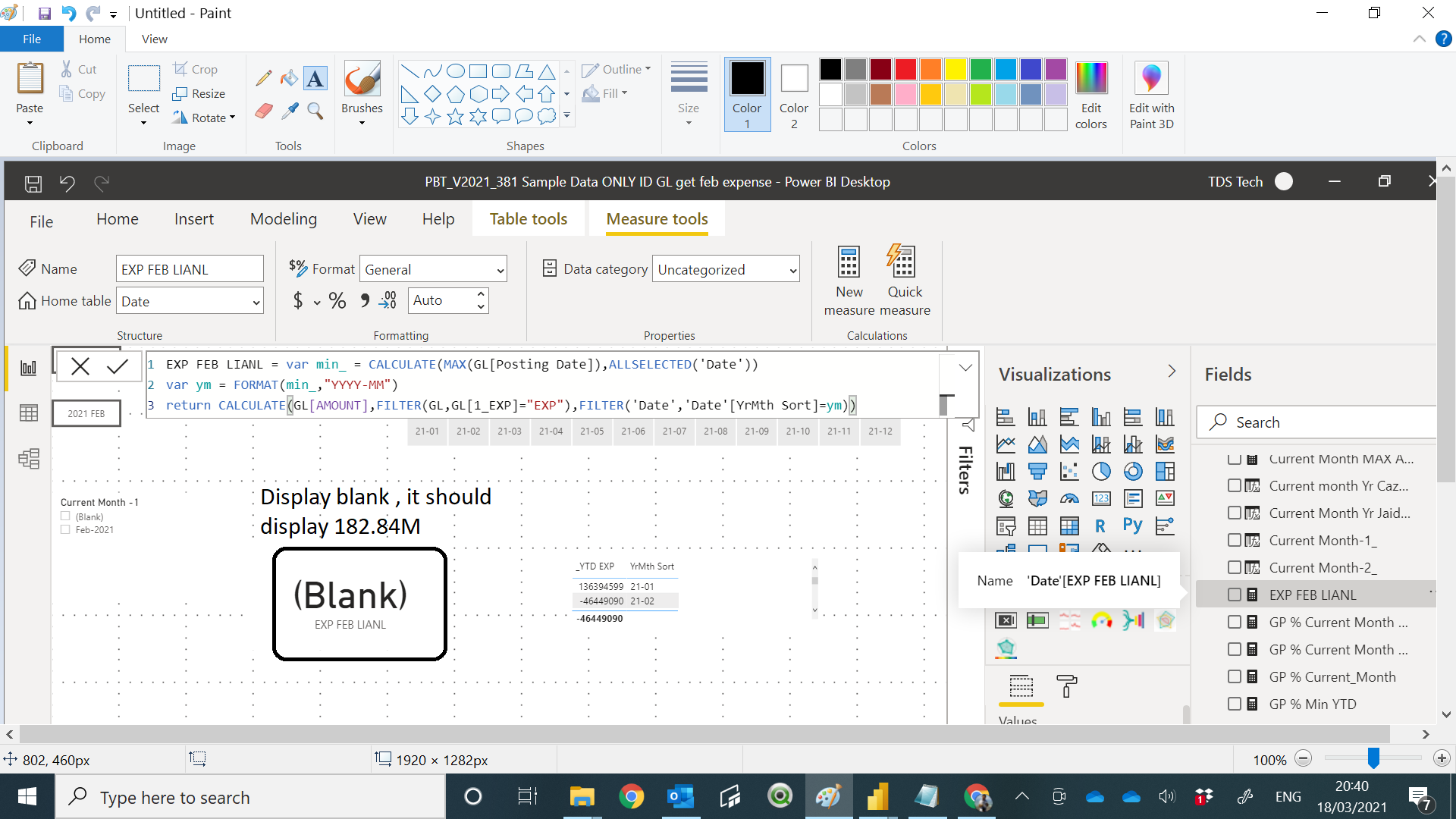 How to modify expression return Feb 2021 Amount ? - Microsoft Fabric ...